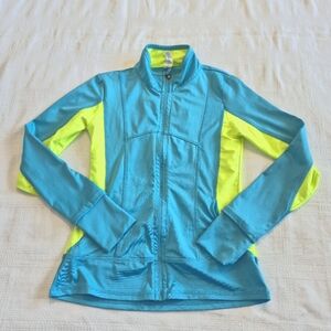 Kyodan Girls size 10/12 or Medium zip up athletic style jacket ruched back VGUC